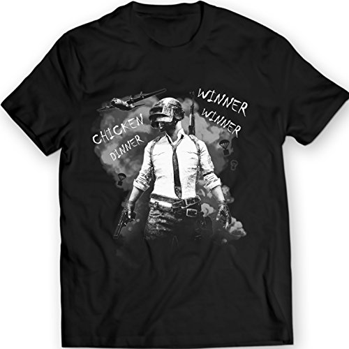 Winner Winner Chicken Dinner Shirt, pubg Tee, Playerunknown's Battlegrounds T-Shirt (XL, Black)