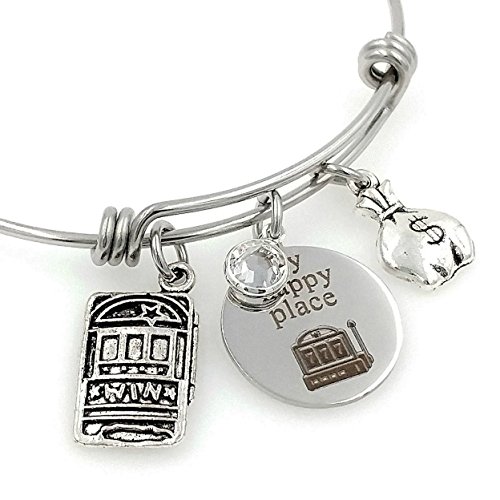 Slot Machine Bangle Bracelet, Casino Gambler