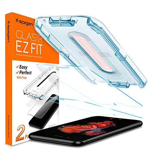 Spigen, 2 Pack, iPhone 8/7 Tempered Glass Screen Protector, EZ Fit, Installation Kit Included, Case Friendly, 9H, iPhone