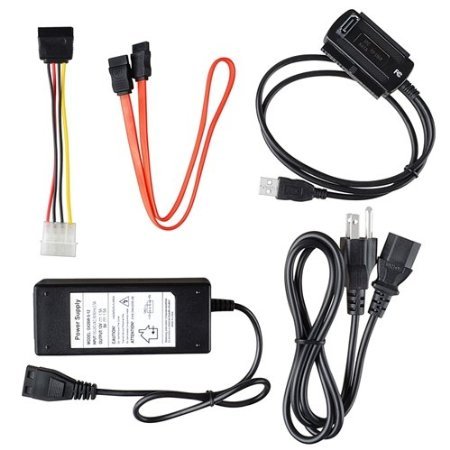 SATA/PATA/IDE Drive to USB 2.0 Adapter Converter Cable for 2.5 / 3.5 Inch Hard Drive / Optical Drive with External AC Power Adapter