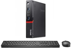 Lenovo ThinkCentre M715q Tiny Desktop PC – AMD Ryzen 5 Pro 2400GE, 16GB RAM, 256GB SSD, Wi-Fi, Bluetooth, Wireless Keyboard &
