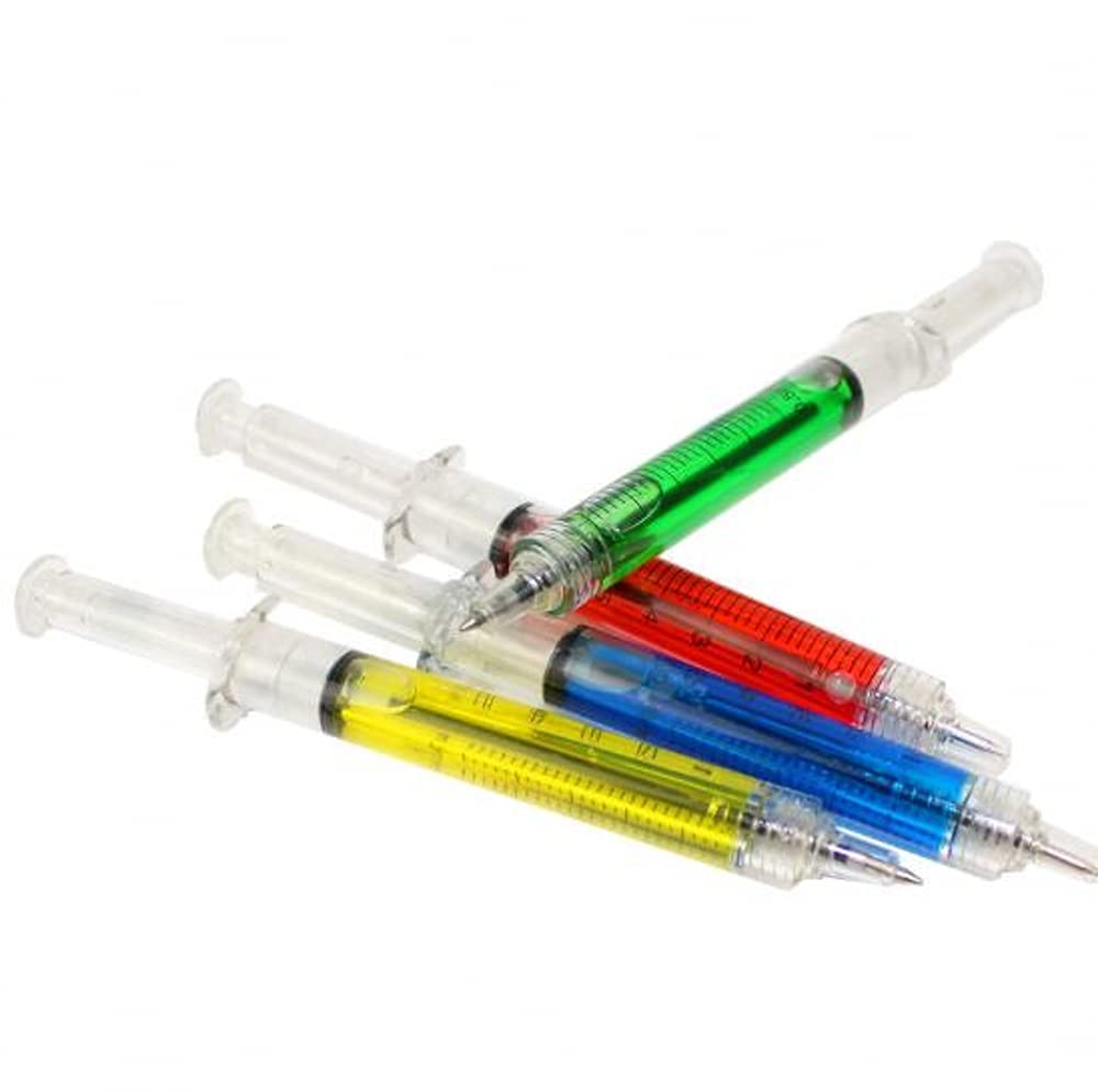 CHSYOO 18 Syringe Ballpoint Pen Set School Stationery, Novel Fun Gifts as Party Bag Rewards, Stylish and Colorful, for Medical Students, Nurses, Costumes, Makeup, Halloween