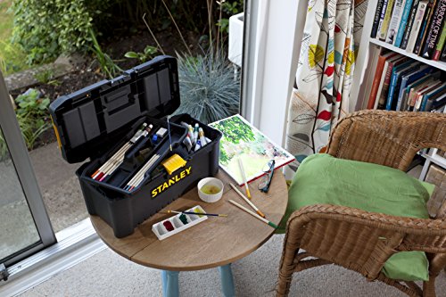 Stanley Werkzeugbox / Werkzeugkasten (16", 20x19,5x41cm, stabiler Werkzeugkoffer aus Kunststoff, Werkzeugkiste mit Kunststoffschließen ausgestattet, Organizer mit entnehmbarer Trage) STST1-75517 – Bild 6