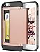 iPhone 6S Plus Case, SAMONPOW Hybrid iPhone 6 Plus Wallet Case Card Holder Shell Heavy Duty Protection Defender Shockproof Anti-Scratch Soft Rubber Bumper Cover Case for iPhone 6/6S Plus -Rose Gold