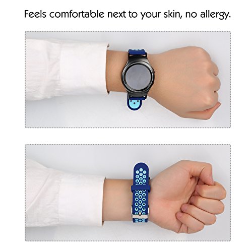 Universal 18mm 20mm 22mm 24mm Width Silicone Watch Band Replacement (20mm, Blue)