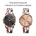 TRUMiRR Floral Watchband for Vivomove HR Women, Genuine Leather Watch Band Quick Release Strap Rose Gold Buckle Wristband for Garmin Vivomove HR Sport/Vivomove HR Premium All Versions