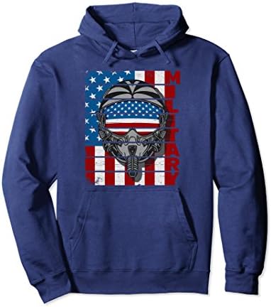 Unisex Military Hoodie Pilot American Flag Shirt XL: Navy