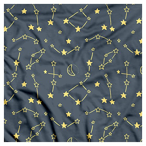 Lunarable Constellation Bandana, Crescent Moon Stars, Unisex Head and Neck Tie
