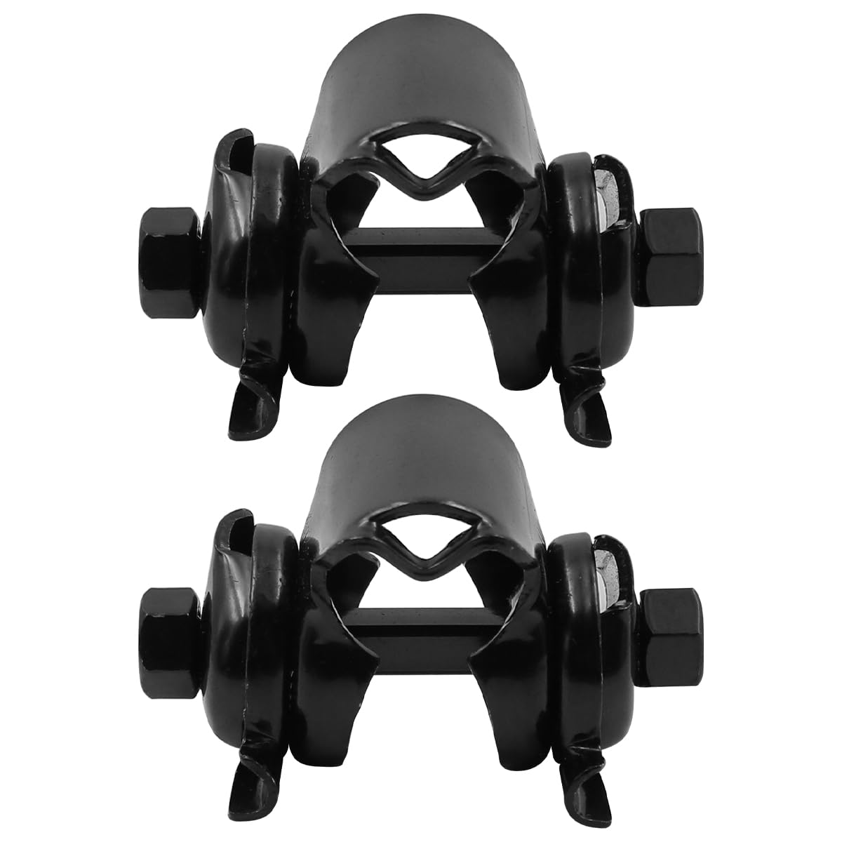 POFET 2pcs Black Bike Seat Clamp for Standard Rail Saddles Bracket 24mm