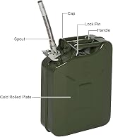 Bonnlo 20L Metal Jerry Can Fuel Container with Flexi Spout Green view 4
