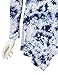 Lock and Love WT1062 Womens V Neck Long Sleeve Tie Dye Handkerchief Hem Tunic L WHITE_NAVY