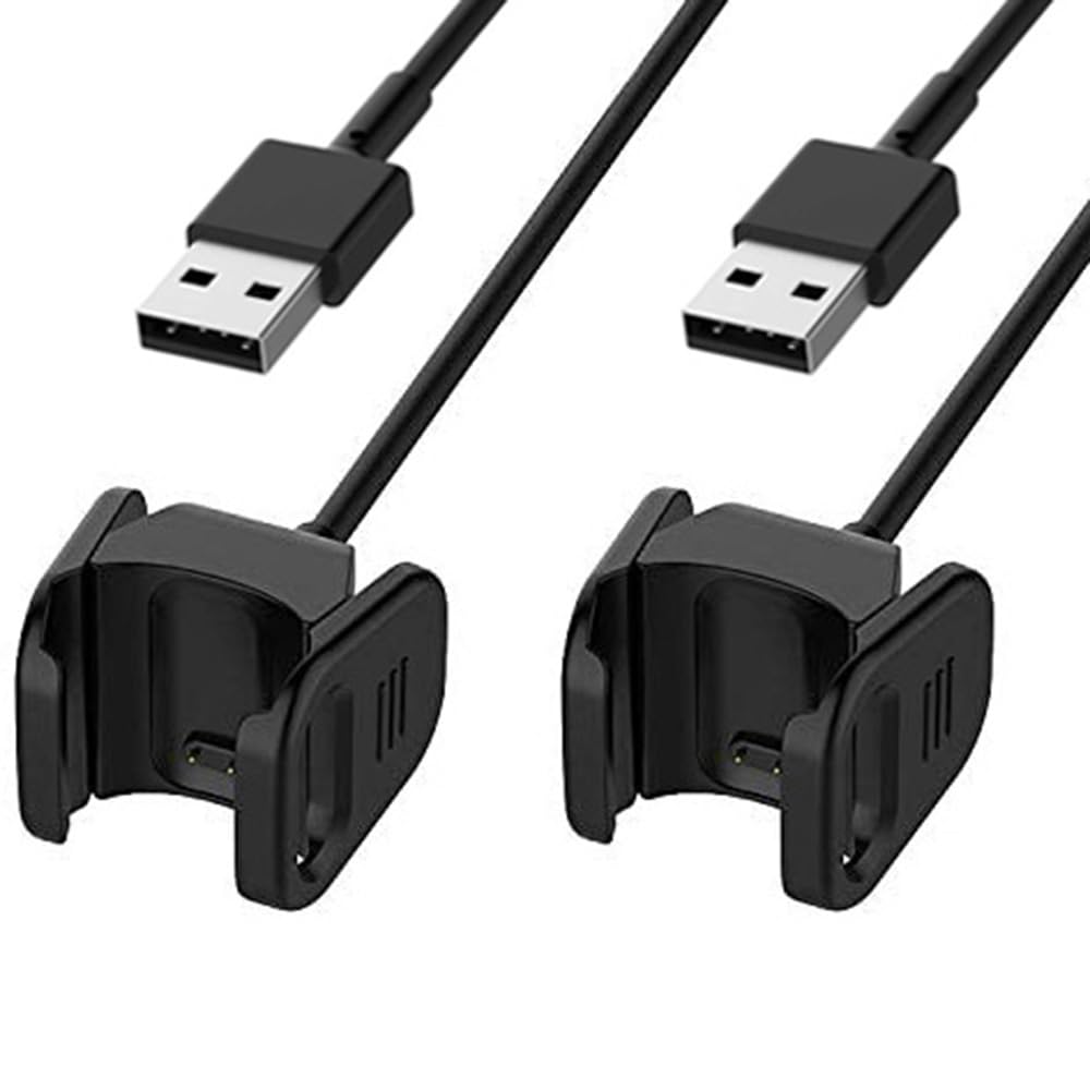 Charger for Fitbit Charge 3/4, Replacement USB Charging Cable Clip Cord for Fitbit Charge 3/4 Fitness Activity Tracker (2-Pack, 1m/3.3ft)