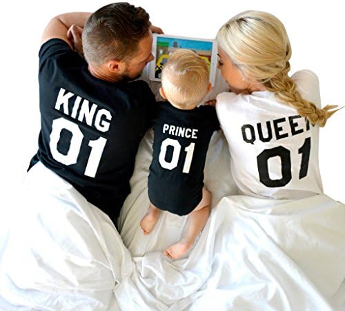 King Queen Prince 01 Shirts, Father Mother Son Cute Family Outfit
