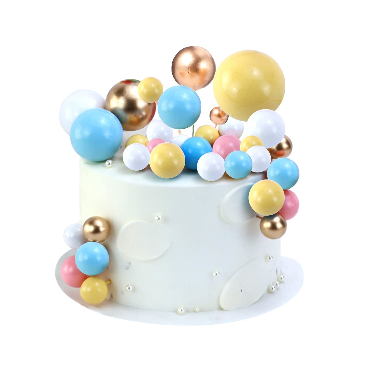 CYIOU 55pcs Ball Cake Decorating Set - Mini Colorful Disco & Pokemon Cake Decorating Kit for Wedding & Birthday Parties