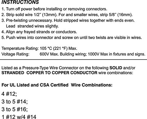 50 PCS Red Winged Wire Connectors, Easy Twist-On Ribbed Cap - UL Listed and CSA Certified