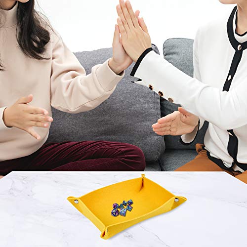 Tanlee 6 Pieces Felt Dice Tray Dice Rolling Tray Folding Dice Holder for Dice Games Storage, 6 Colors