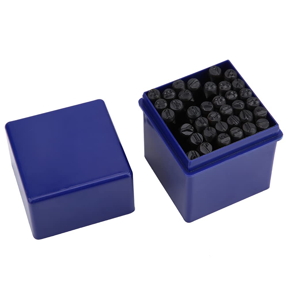 Number and Letter Punch Set, 36-Piece 5mm 7/32" Metal Stamping Tool Set, Letter Alphabet A-Z and Number 0-9 Seal Stamps for Imprinting Paper, Leather, Plastic, Wood and Metal