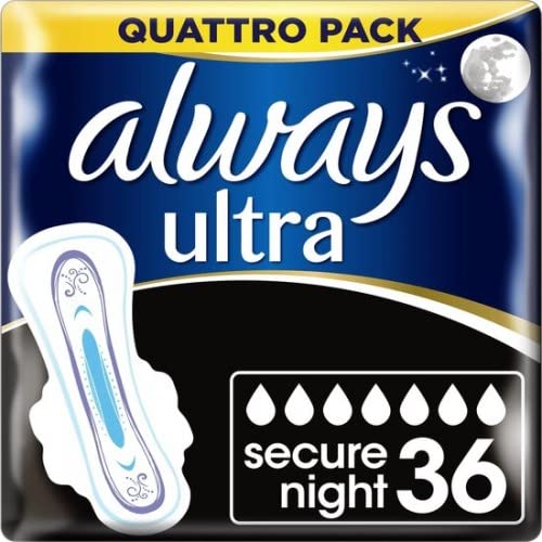 Always Ultra Secure Night Sanitary Towels with Wings Pack of 4 (9x4)