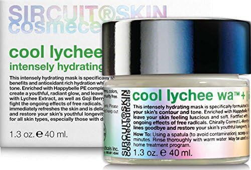 Sircuit Skin COOL LYCHEE WA+ Intensely Hydrating Mask - Cooling Facial Mask with Mangosteen Extract, Resveratrol + Essential Oil - Skin Hydration Face Mask Promotes Radiant Looking Skin (1.3 oz)