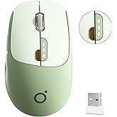 EWEADN Q5 Wireless Mouse, Bluetooth & 2.4G Quiet Computer Mouses with Battery Level Display, 1600 DPI, Ergonomic Office Mouse, 6 Button Portable Cute Computer Mouse for Laptop/PC/Mac - Green