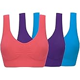 ohlyah Women's Seamless Wire-Free Bra with Removable Pads