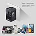 All in One International Universal Travel Adapter,Dual USB Charging ports converter for USA EU UK AUS European Compatible with Mobile Phone,Power Bank,Tablet,Laptop and Earphone. (Black)