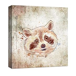 Canvas Wall Art Cute Abstract Animals Painting Artwork for Home Prints Framed - 12x12 inches