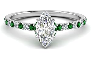 JewelryGift Choose Your Gemstone Marquise Shape 925 Sterling Silver Halo Engagement Rings Hidden Halo Petite Diamond CZ Ring Lightweight Office Wear Gift Jewelry for Women : US Size Size 4 to 12