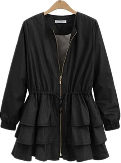 Amazon Morl レディースアウター ショート丈 ジャケットコート レディース 秋冬 カーディガン レディース 大きいサイズ フリルジャケット ビジネスコート 大人 可愛い ブラックm コート ジャケット 通販