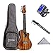 Deviser Concert Ukulele 23inch Cutaway Thin Body Travel Ukelele kit Solid KOA Top KOA Back & Side Carbon nylon Strings With Gig Bag & Tuner & Strap & Polishing Cloth …