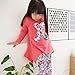 Molil Kids Girls Long Sleeve Irregular Hem Floral Shirt Pants Outfits Set Red XSmall