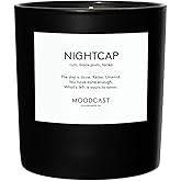Moodcast Nightcap Scented Candle – Aesthetic Candle for Home, Rum, Black Plum & Tonka, Clean Coco Wax Blend, Vegan, Paraben-Free, 45-Hour Long Lasting Burn – 8oz