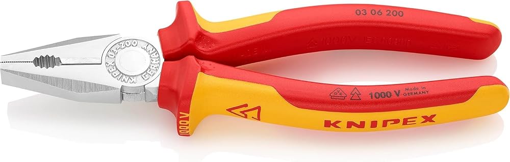 KNIPEX Combination Pliers Chrome-Plated Insulated 200 mm 03 06 200 VDE