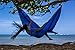 Double Camping Hammock by Arctic Current - Portable Lightweight Parachute Nylon Hammock for Camping, Backpacking or Travel - Includes Rope, Tree Friendly Nylon Straps & Steel Carabiners (Blue / Gray)