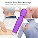 Cordless Wand Massager, PPW Handheld Massager for Neck and Back with 20 Modes and 8 Power Speeds, Wireless Rechargeable Waterproof Silicone Massager Purple