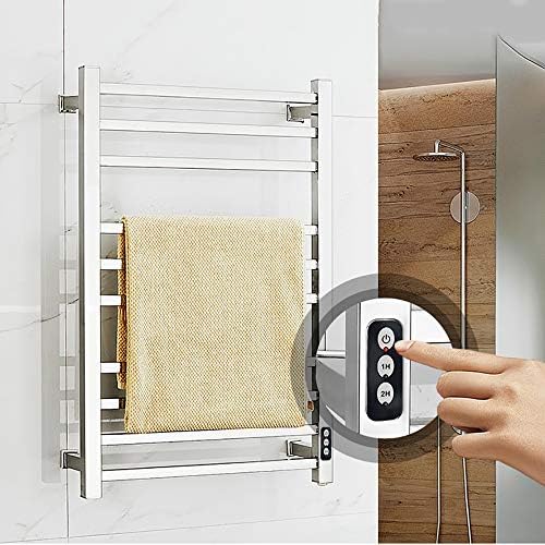 Ledインジケータとタオルウォーマー 内蔵タイマ タイマ3モード On Off 1 H 2 H サーモスタット壁は ウォーマー 10本のバー304ステンレス鋼を電気タオルマウント Square Tube Plug In Ospacp Org Ar