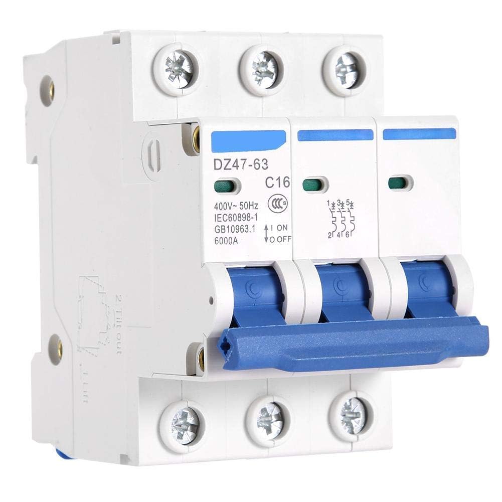 DEWIN Residual Current Circuit Breaker, Circuit Breaker 63A RCCB 220/380V Miniature Residual Leakage Circuit Breaker with Overload Short Circuit