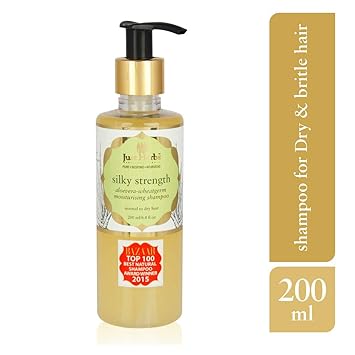 Just Herbs Silky Strength Aloevera Wheatgerm Moisturizing Shampoo for Dry and Brittle Hair, Silicone &Chemical Free-200 ML