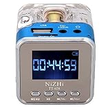 Mini Digital Portable Music MP3/4 Player TF Card USB Disk Speaker FM Radio (Blue)