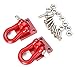 LAFEINA 2PCS 1/10 Trailer Towing Hooks Buckle Tow D Shackles for RC Car Truck Climbing Car (Red)