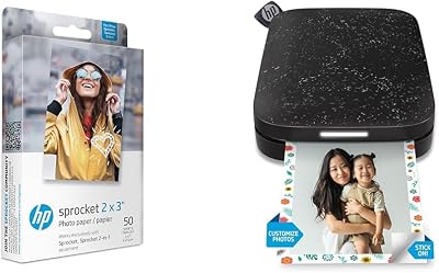HP Sprocket Select 2.3x3.4 Portable Photo Printer Eclipse Starter Bundle