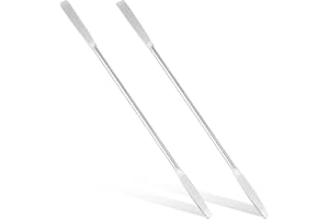 QFWDFCTRENZ 2Pcs Stainless Steel Lab Spatula, Micro Square/Round End Spatula, Lab Laboratory Mini Double-Ended Spatula, 6.2inch