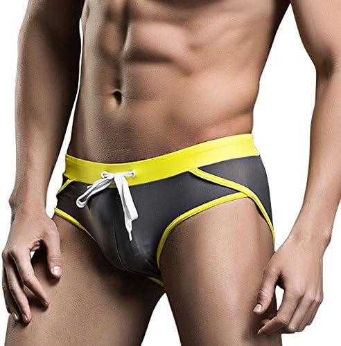 Mens Swimwear Low Rise Swimming Briefs Bikini Swimsuit (XL/US M (Waist: 31-33"), Grey Style-02)