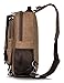 H HIKKER-LINK Canvas Messenger Bag Crossbody Shoulder Backpack Sling Bag Rucksack Daypack Casual Travel Coffee Large