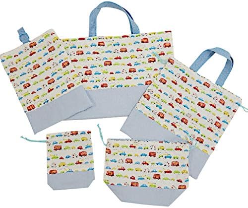 Amazon 入園 入学 5点 セット Icotera イコテラ Rb502 レッスンバック お弁当袋 シューズ袋 体操着袋 コップ袋 車柄 幼稚園 子供 男の子 Icotera イコテラ レッスンバッグ