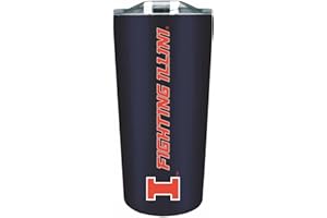 Campus Colors NCAA Stainless Steel Tumbler perfect for Gameday - 18 oz - Double Walled - Keeps Drinks Perfectly Insulated (Illinois Fighting Illini - Navy)