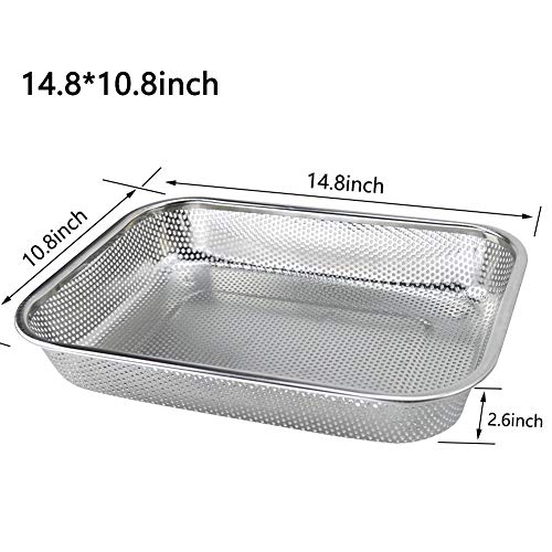 Steam Table Pan 2-piece Perforated Colander Strainer Set for Vegetable Fruit Fast Drainage