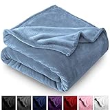 Bare Home Microplush Velvet Fleece Blanket - Twin/Twin Extra Long - Ultra-Soft - Luxurious Fuzzy Fleece Fur - Cozy Lightweight - Easy Care - All Season Premium Bed Blanket (Twin/Twin XL, Coronet Blue)