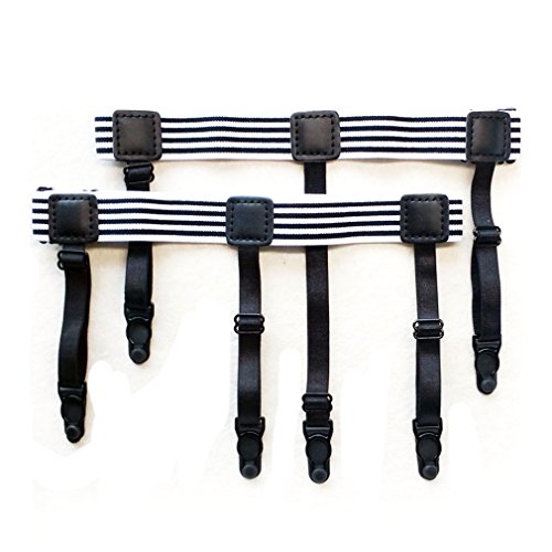 male garter belt for dress shirt Sewanz Mens 1 Pair Dress Shirt Stays Adjustable Garter Belts