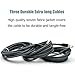 iSeeker Bundle of 3 Durable 6ft Nylon Braided Tangle-Free Micro USB Cable for Android, Samsung, HTC, Motorola, Nokia and More(Black)